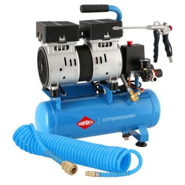 Mali kompresor L 6-105 8 bar + set s pištoljem za puhanje i pneumatskom cijevi