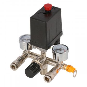 Reduktor tlaka 1/2" 10 bar s prekidačem tlaka, 2 manometra i 2 brze spojke 1/4"