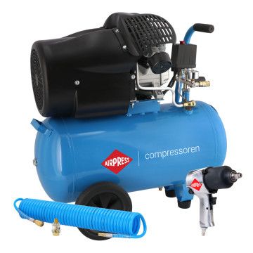 Kompresor dvotaktni HL 425-50 + set pneumatski ključ i dodaci