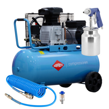 Kompresor dvotaktni HL 340-90 + set pištolja za pjeskarenje i pribor