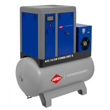 Kompresor vijčani APS 10 IVR Combi Dry X 10 bar 10 KM/7.5 kW 270-1020 l/min 500 l