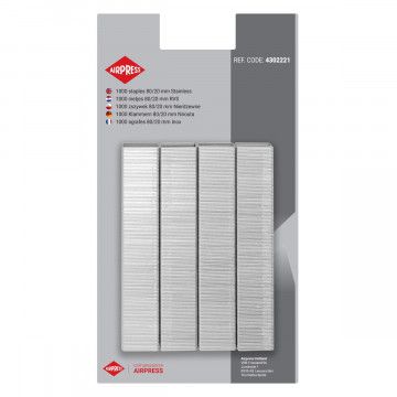 Spajalice od nehrđajućeg čelika u blisteru 80 / 20 mm 1000 kom.