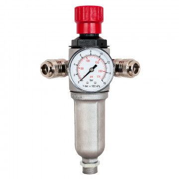 Reduktor tlaka 3/8" 10 bar s manometrom, s filtrom i 2 brzim spojnicama