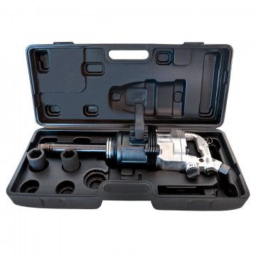 Ključ udarac pneumatski 1" 2500 Nm 4500 okr./min 6 bar +/- 800 l/min + 2 udarne nastavke - set